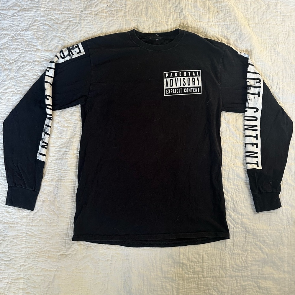 Parental Advisory Urban Outfitters Graphic Long Sleeve Tee Shirt Medium